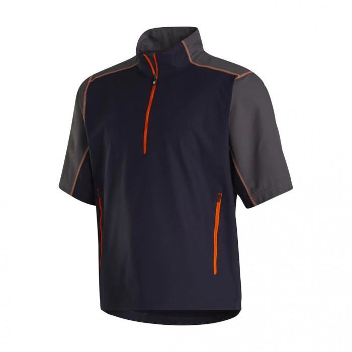 Camiseta Cortavientos Footjoy Corta Sleeve Deporte Hombre Azul Marino Naranjas | ES0254987