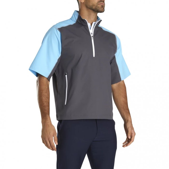 Camiseta Cortavientos Footjoy Corta Sleeve Deporte Hombre Azules Claro | ES3204167