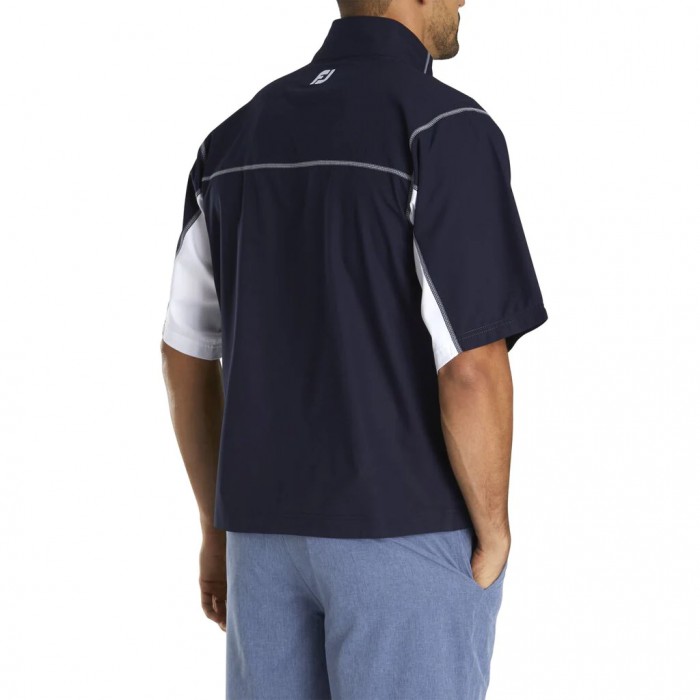 Camiseta Cortavientos Footjoy Corta Sleeve Deporte Hombre Azul Marino Blancas | ES5261348