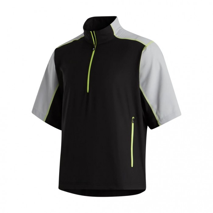 Camiseta Cortavientos Footjoy Corta Sleeve Deporte Hombre Negras Plateadas | ES6593408