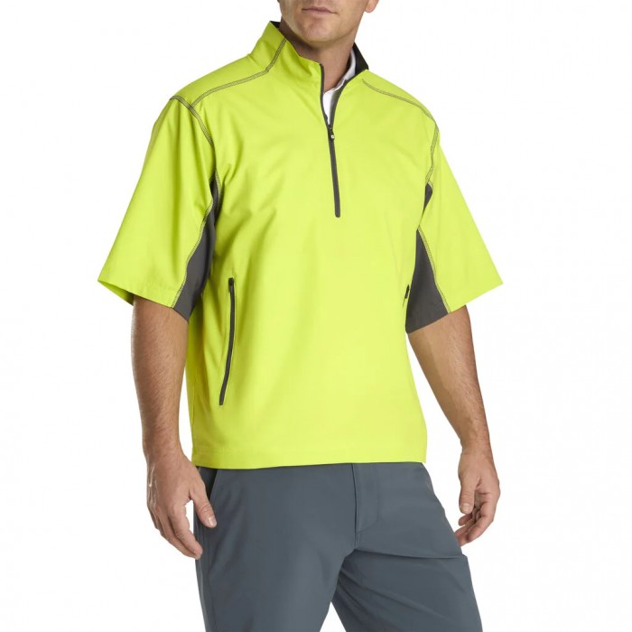 Camiseta Cortavientos Footjoy Corta Sleeve Deporte Hombre Lime / Charcoal | ES7510892