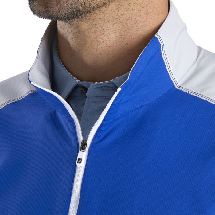 Camiseta Cortavientos Footjoy Corta Sleeve Deporte Hombre Azul Real Plateadas | ES9601738