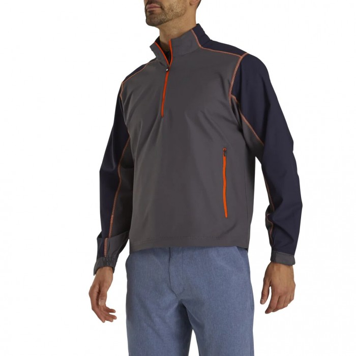 Camiseta Cortavientos Footjoy Deporte Hombre Azul Marino Naranjas | ES4928765