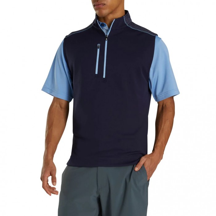 Chalecos Footjoy Half-Zip Heather Blocked Hombre Azul Marino | ES2748690