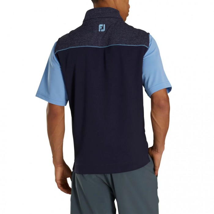 Chalecos Footjoy Half-Zip Heather Blocked Hombre Azul Marino | ES2748690