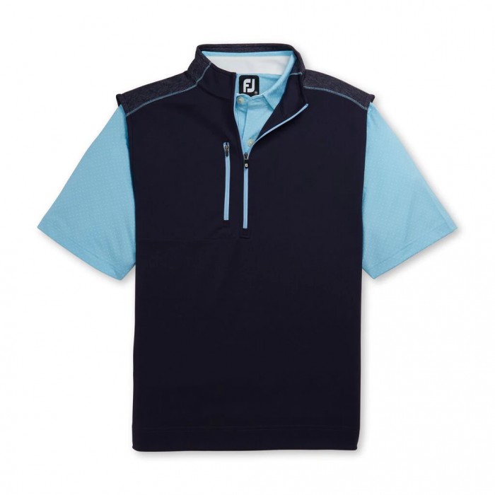 Chalecos Footjoy Half-Zip Heather Blocked Hombre Azul Marino | ES2748690