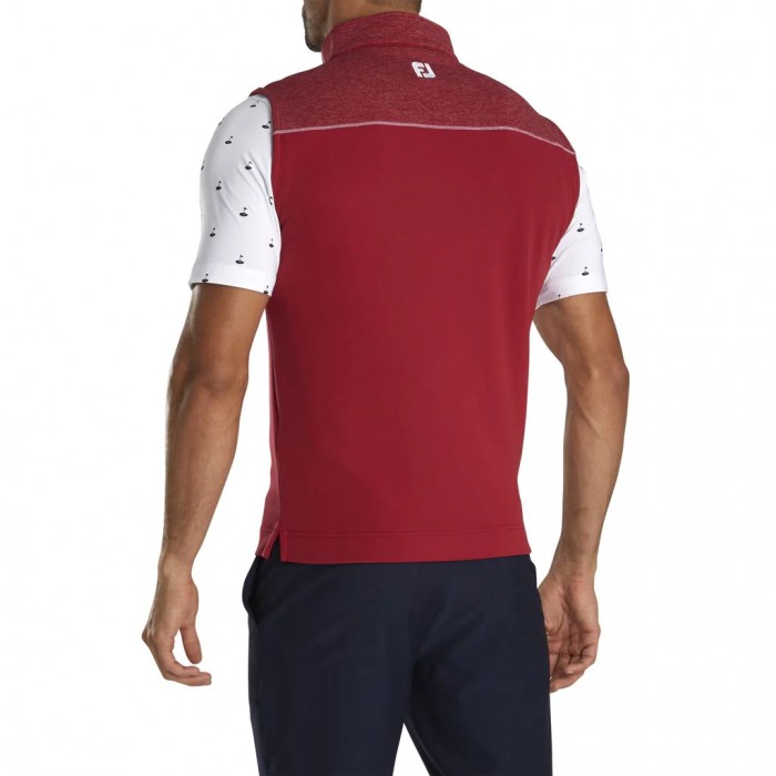 Chalecos Footjoy Half-Zip Heather Blocked Hombre Crimson | ES6570289