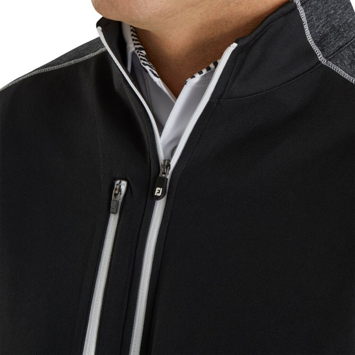 Chalecos Footjoy Half-Zip Heather Blocked Hombre Negras | ES8934705