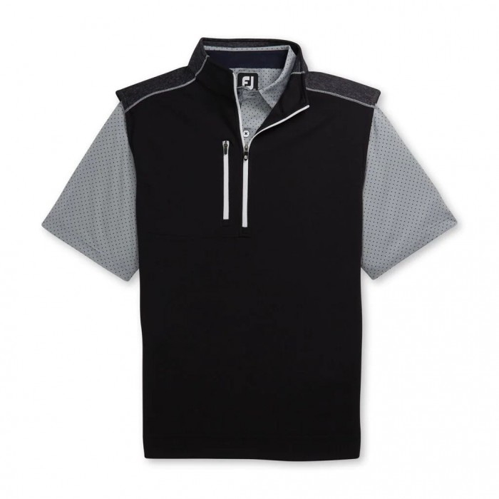 Chalecos Footjoy Half-Zip Heather Blocked Hombre Negras | ES8934705