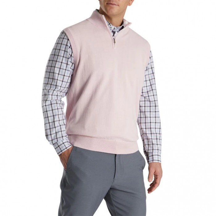 Chalecos Footjoy Quarter-Zip Hombre Rosas Claro | ES7021468