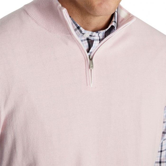 Chalecos Footjoy Quarter-Zip Hombre Rosas Claro | ES7021468