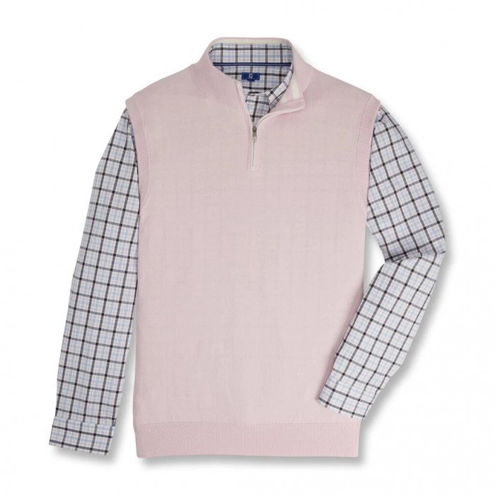 Chalecos Footjoy Quarter-Zip Hombre Rosas Claro | ES7021468