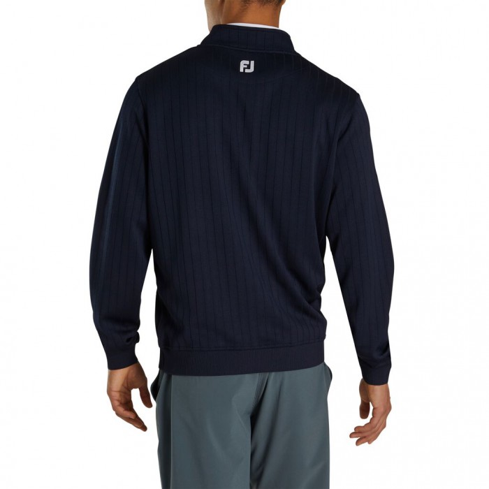 Chaquetas Footjoy Drop Needle Half-Zip Gathered Cintura Hombre Azul Marino | ES1649307