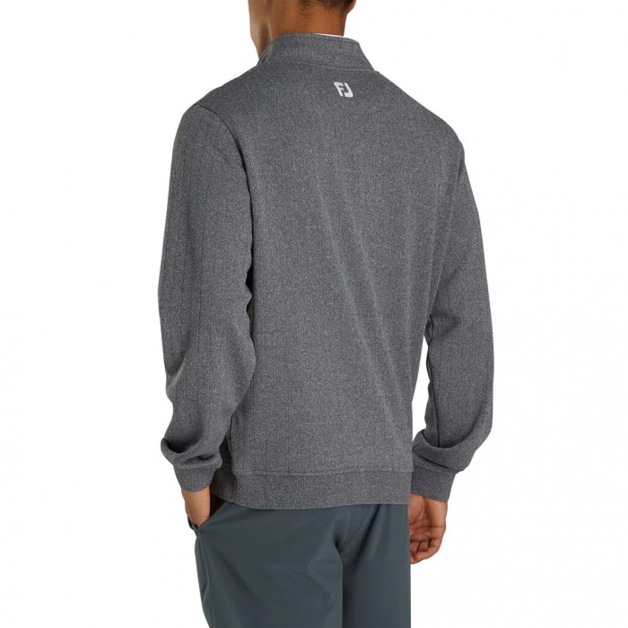 Chaquetas Footjoy Drop Needle Half-Zip Gathered Cintura Hombre Heather Charcoal | ES4690753