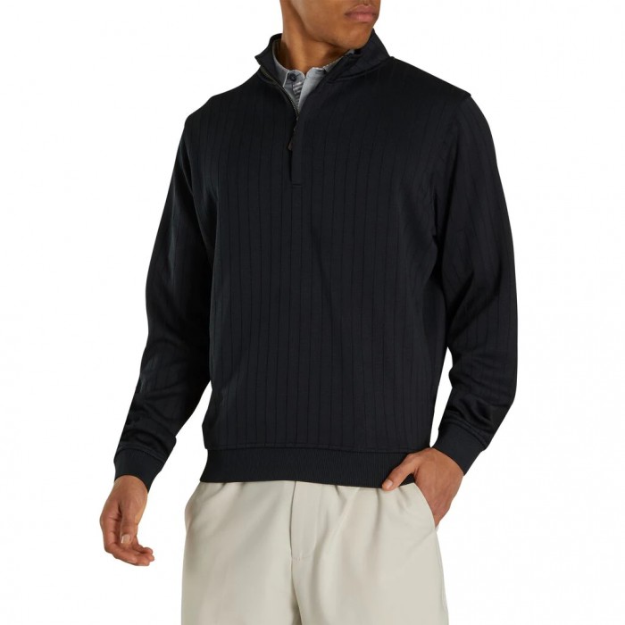 Chaquetas Footjoy Drop Needle Half-Zip Gathered Cintura Hombre Negras | ES5714308