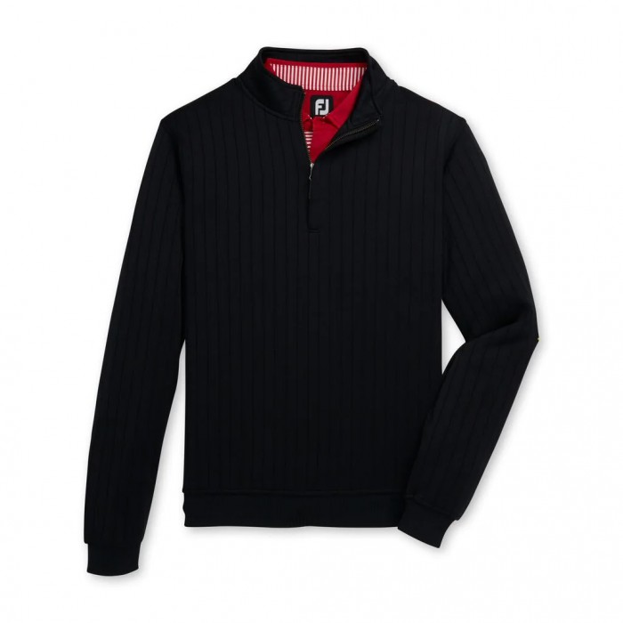 Chaquetas Footjoy Drop Needle Half-Zip Gathered Cintura Hombre Negras | ES5714308