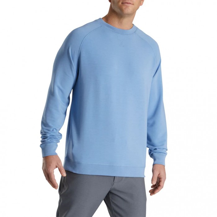 Chaquetas Footjoy French Terry Crewneck Hombre Wedgewood | ES5027184