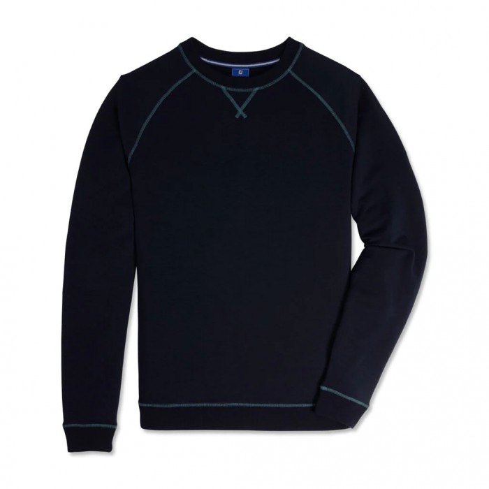 Chaquetas Footjoy French Terry Crewneck Hombre Azul Marino | ES9325186