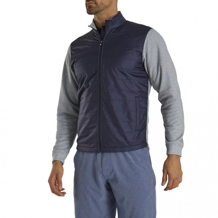 Chaquetas Footjoy Full-Zip Hybrid Hombre Azul Marino Gris | ES1743980