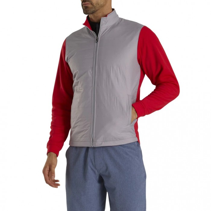 Chaquetas Footjoy Full-Zip Hybrid Hombre Gris Rojas | ES8917352