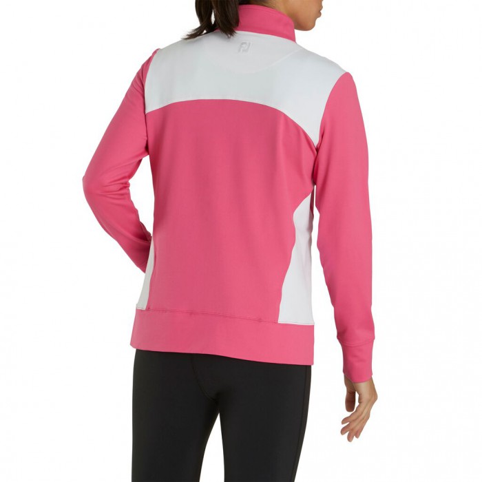 Chaquetas Footjoy Full-Zip Panel Pocket Mid Layer Mujer Rosas Blancas | ES5068417