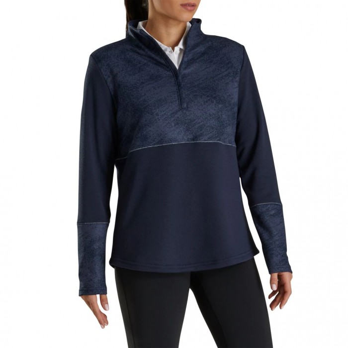 Chaquetas Footjoy Half-Zip Piece Block Mid-Layer Mujer Azul Marino | ES8910637