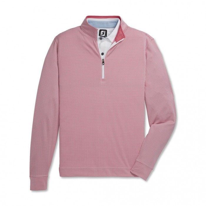 Chaquetas Footjoy Houndstooth Jacquard Quarter-Zip Hombre Rojas Blancas | ES1458709