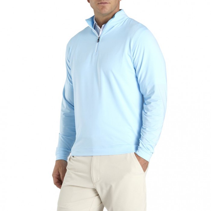 Chaquetas Footjoy Ligeros Quarter-Zip Hombre Azules Claro Blancas | ES1267530