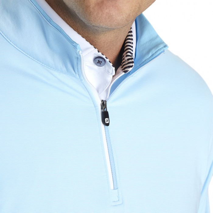 Chaquetas Footjoy Ligeros Quarter-Zip Hombre Azules Claro Blancas | ES1267530