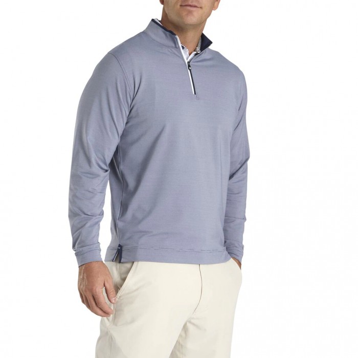 Chaquetas Footjoy Ligeros Quarter-Zip Hombre Azul Marino Blancas | ES8679425