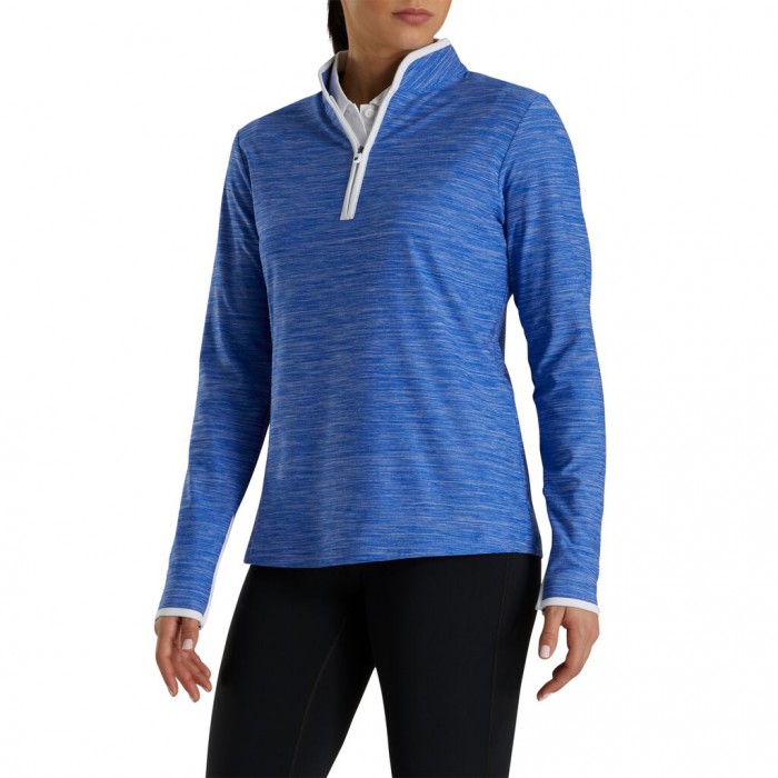 Chaquetas Footjoy Quarter-Zip Space Dye Mid-Layer Mujer Cobalt | ES4236958