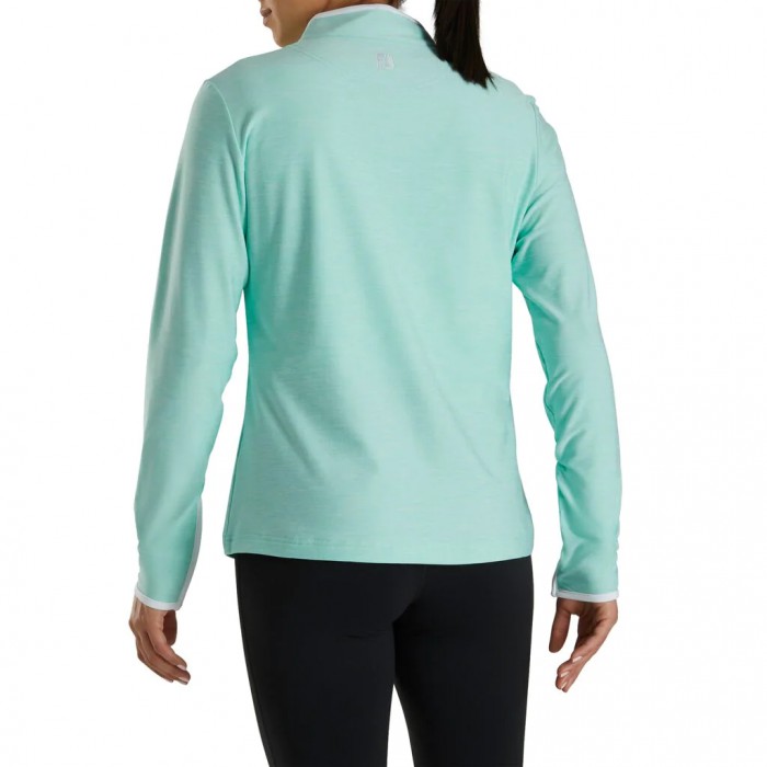 Chaquetas Footjoy Quarter-Zip Space Dye Mid-Layer Mujer Aquamarine | ES7895361