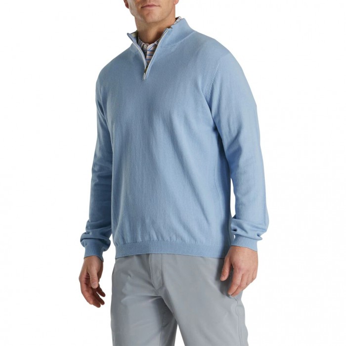 Chaquetas Footjoy Quarter-Zip Sueter Hombre Azules | ES6054273