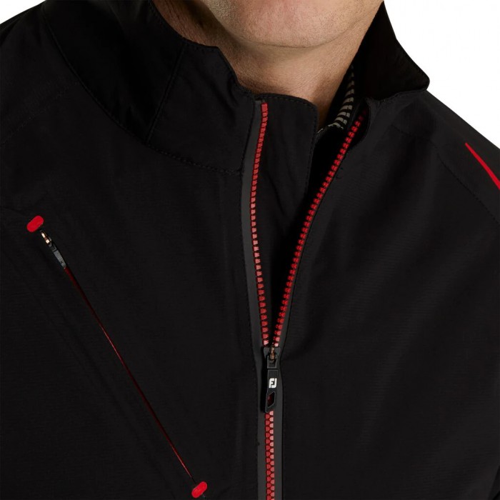 Chaquetas Footjoy Select LS Rain Hombre Negras Rojas | ES8231674