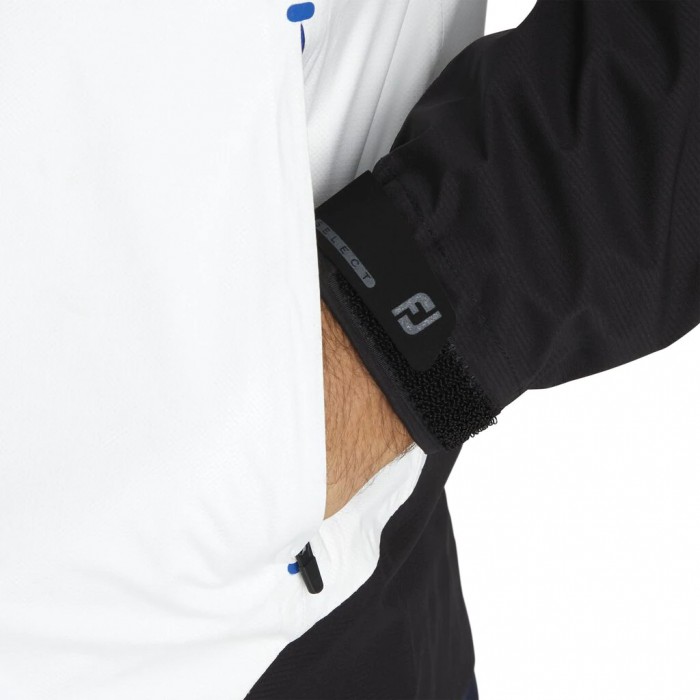 Chaquetas Footjoy Select LS Rain Hombre Negras Blancas Azul Real | ES9365824