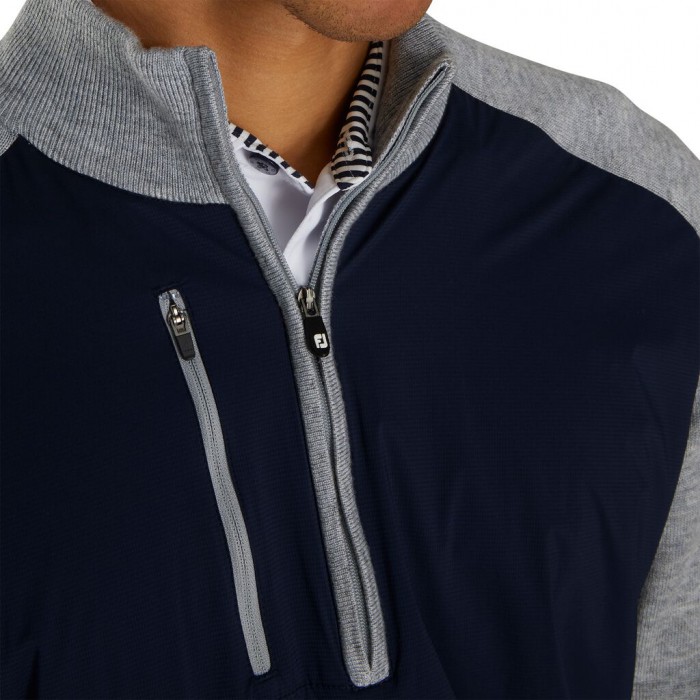 Chaquetas Footjoy Tech Sueter Hombre Azul Marino Gris | ES7012869