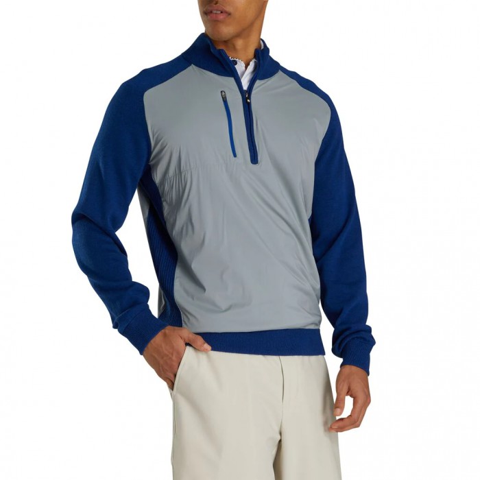 Chaquetas Footjoy Tech Sueter Hombre Gris Azul Real | ES1067834