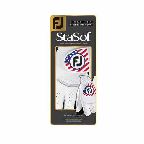 Guantes De Golf Footjoy StaSof Flag Hombre Blancas | ES8912760