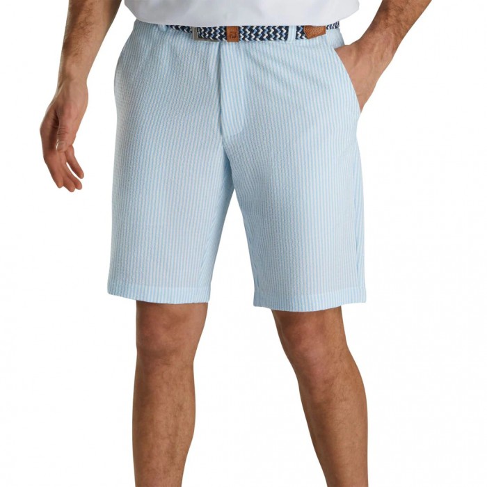 Pantalones Cortos Footjoy Limited Edition Seersucker 10 Inch Inseam Stripe Shorts Hombre Azules Claro Blancas | ES9748031