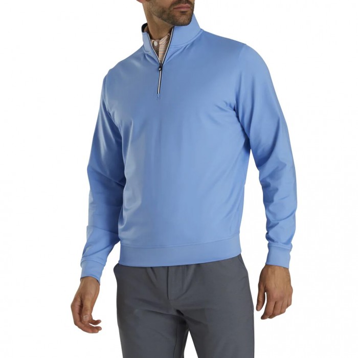 Pullover Footjoy Half-Zip Hombre Lagoon | ES6945028