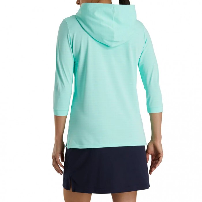 Sudadera Con Capucha Footjoy 3/4 Sleeve Pinstripe Mujer Aquamarine | ES4528173