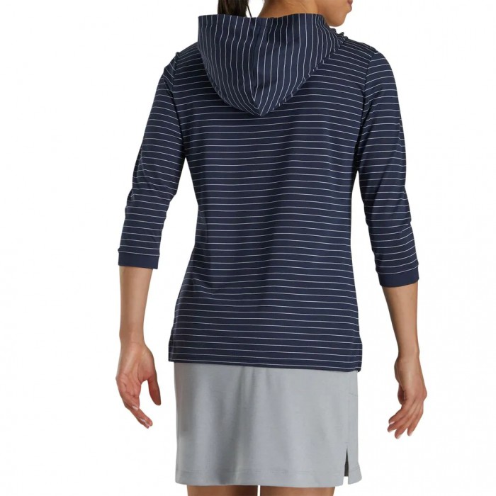 Sudadera Con Capucha Footjoy 3/4 Sleeve Pinstripe Mujer Azul Marino | ES7480935