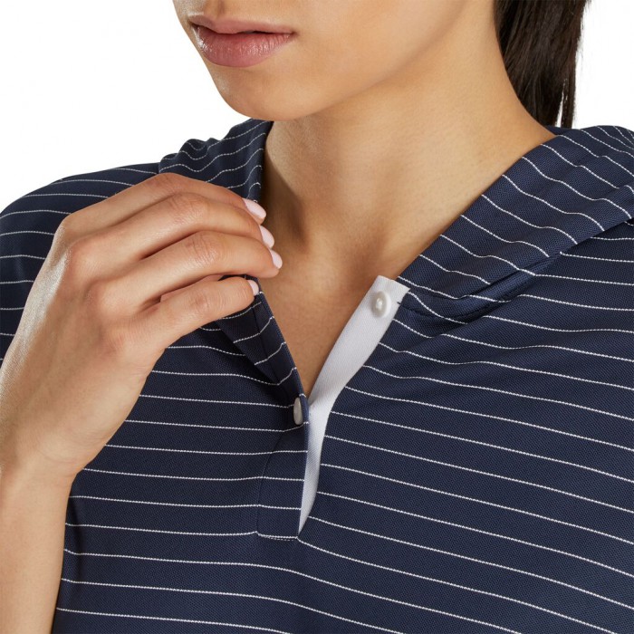 Sudadera Con Capucha Footjoy 3/4 Sleeve Pinstripe Mujer Azul Marino | ES7480935