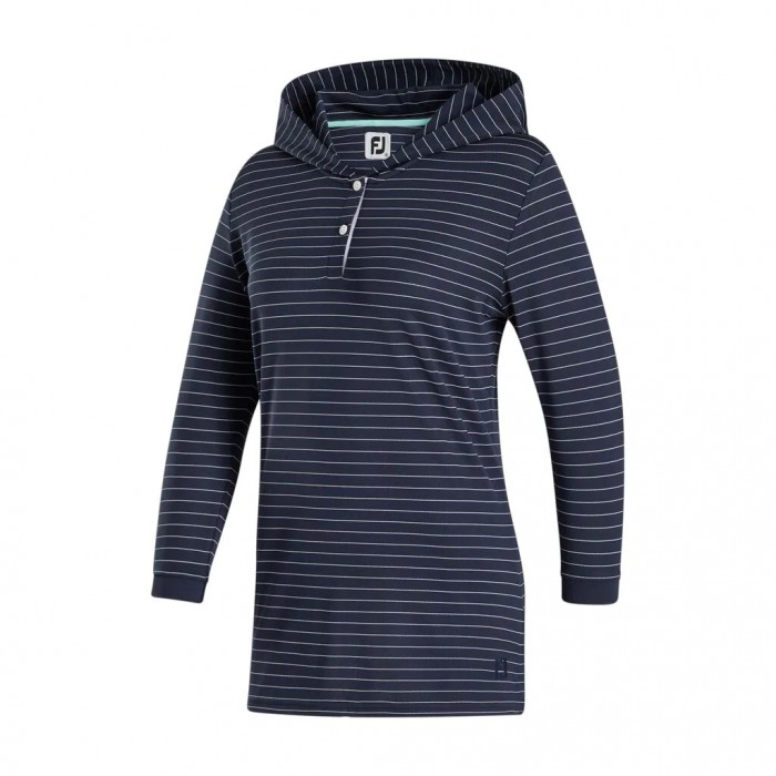 Sudadera Con Capucha Footjoy 3/4 Sleeve Pinstripe Mujer Azul Marino | ES7480935