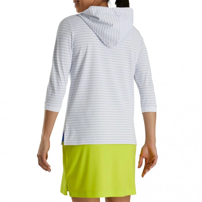 Sudadera Con Capucha Footjoy 3/4 Sleeve Pinstripe Mujer Blancas | ES8201569