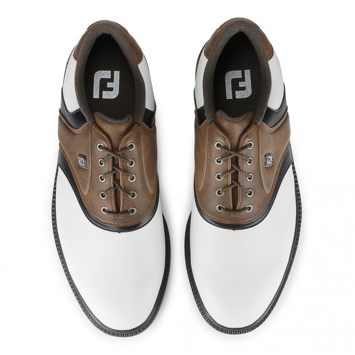 Zapatos Golf Con Pinchos Footjoy FJ Originales Hombre Blancas Marrones | ES7190542