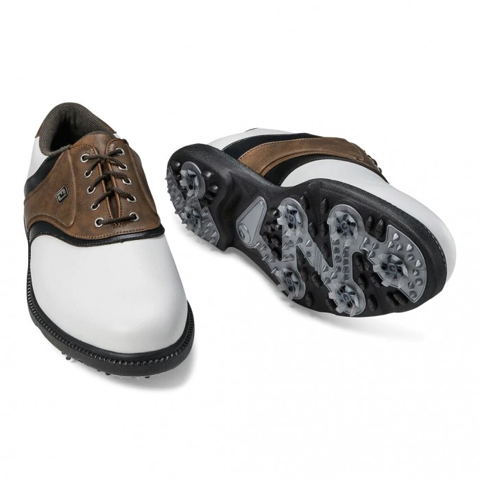 Zapatos Golf Con Pinchos Footjoy FJ Originales Hombre Blancas Marrones | ES7190542