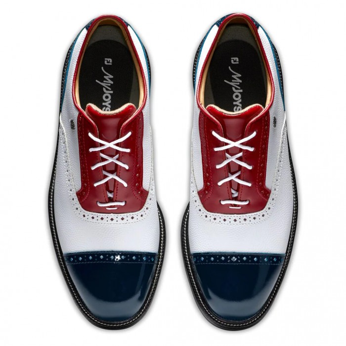 Zapatos Golf Con Pinchos Footjoy Premiere Series - Tarlow Hombre Blancas Rojas Azul Marino | ES4376108