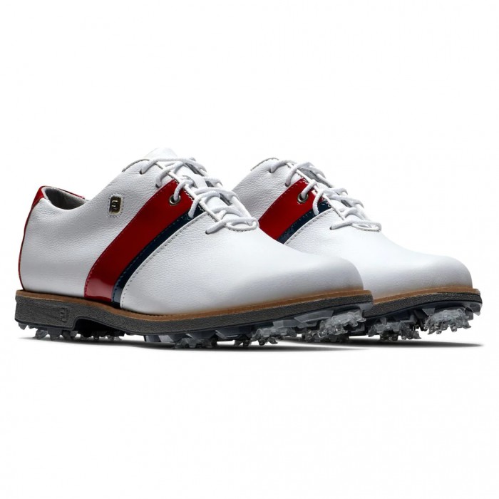 Zapatos Golf Con Pinchos Footjoy Premiere Series - Traditional Mujer Blancas Rojas Azul Marino | ES6102953