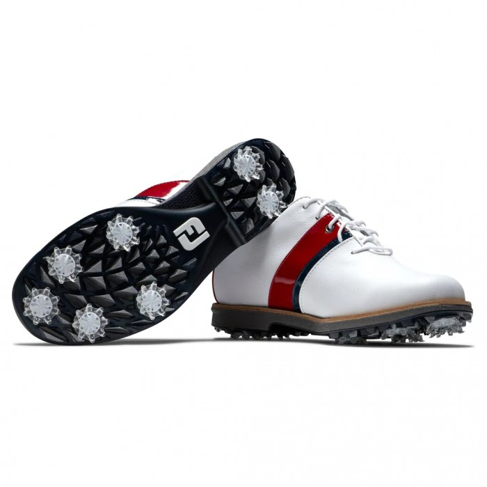 Zapatos Golf Con Pinchos Footjoy Premiere Series - Traditional Mujer Blancas Rojas Azul Marino | ES6102953